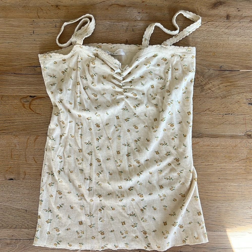 Doen floral pointelle tank